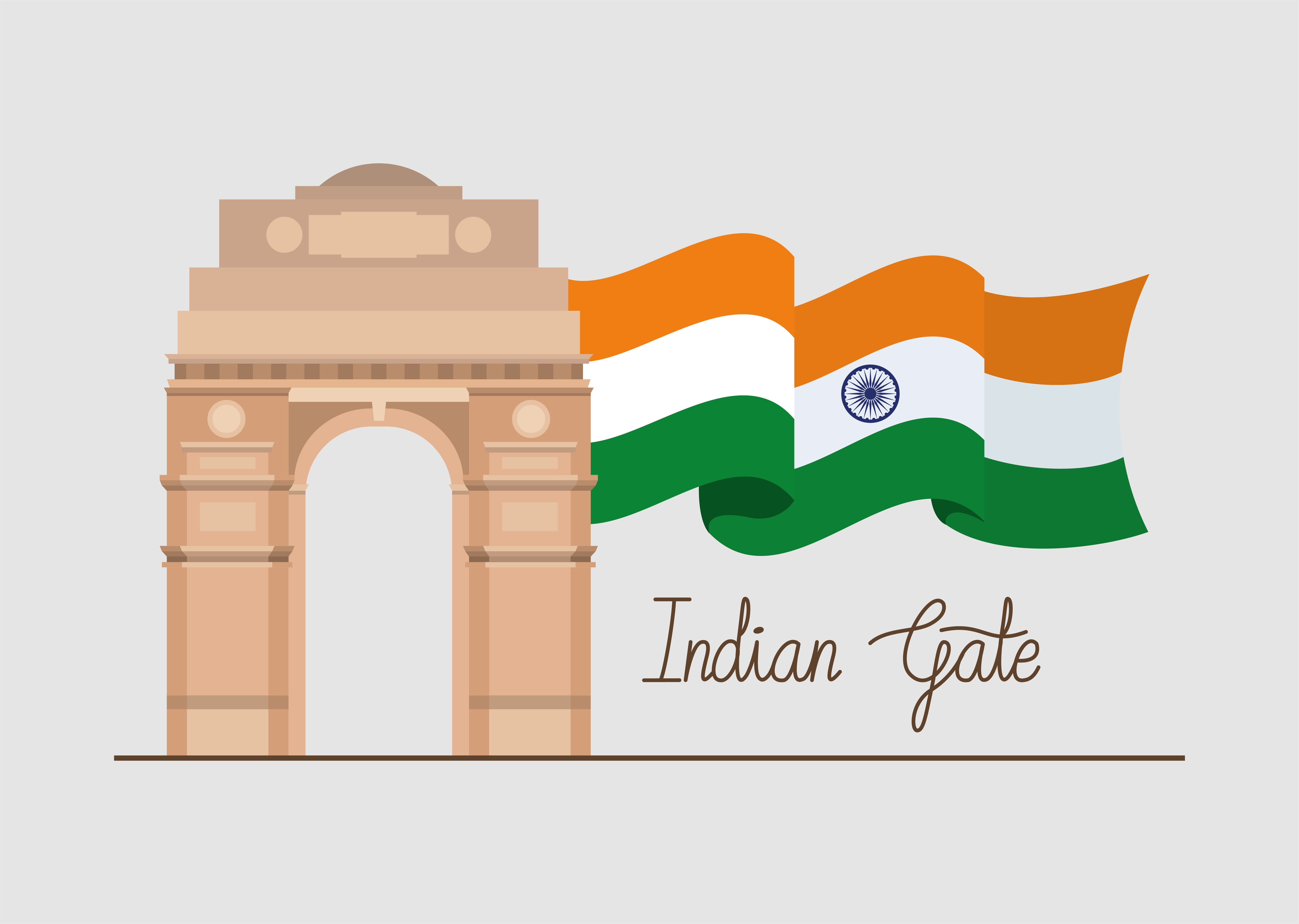 India Gate at night with lights